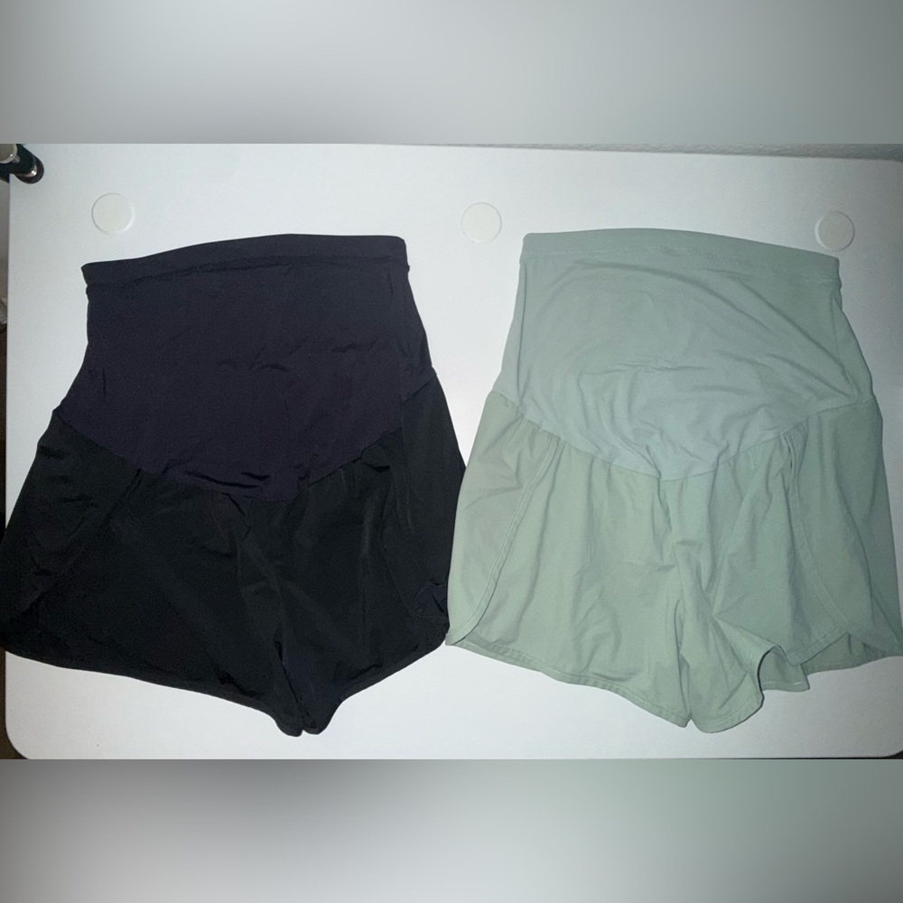 Poshglam Women’s Maternity Shorts Over Belly Workout Running, Pregnancy Shorts
